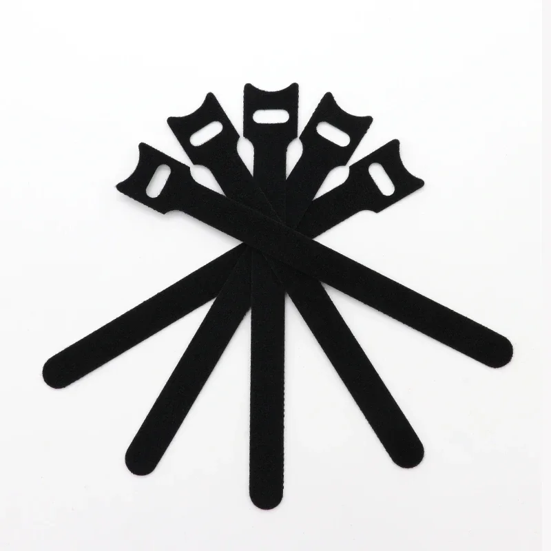 분리형 케이블 타이 와이어 정리함 블랙 나일론 후크 루프 스트랩 랩 지퍼 번들 붕대 타이 플라스틱 고정, 15 cm, 20 cm, 25 cm, 30cm