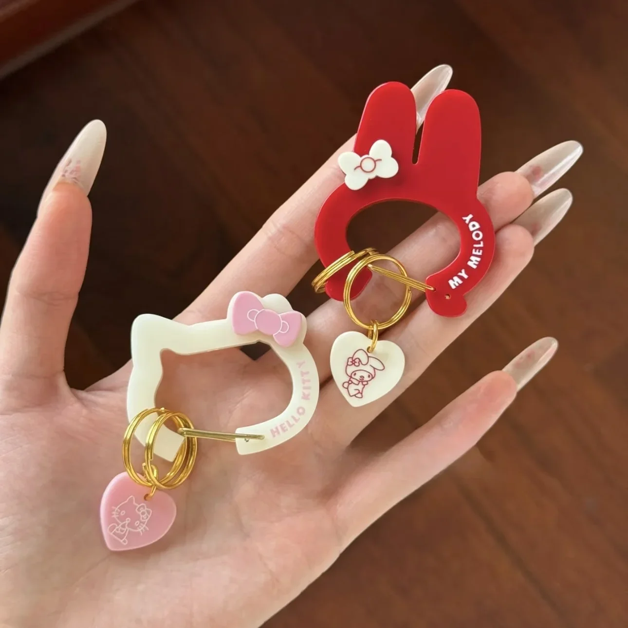 헬로 키티 멜로디 열쇠 고리 새로운 애니메이션 자동차 열쇠 고리 어린이 배낭 펜던트 여성 가방 패션 장식 선물 뜨거운 판매