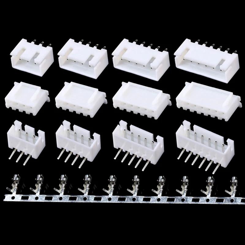 JST XH2.54 2/3/4/5 핀 터미널 플라스틱 쉘 수 플러그 + 암 소켓 와이어 커넥터 XH 2.54 2P 3P 4P 5P 6P 7P 8P 9P 10P 12P
