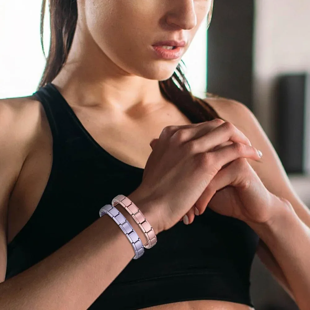 패션 스테인레스 스틸 탄성 이탈리아어 링크 매력 팔찌 9mm 너비 남성 여성을위한 심플한 디자인 팔찌 DIY 만들기 보석