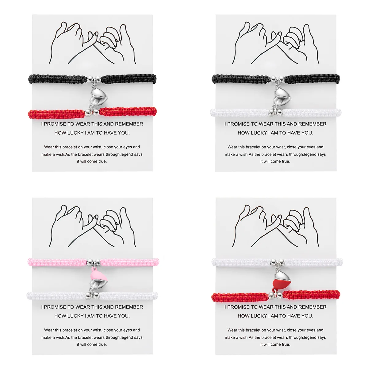 2 개/대 로맨틱 하트 자기 유치 여성을위한 커플 팔찌 남성 패션 꼰 로프 일치하는 팔찌 우정 쥬얼리 title=2 개/대 로맨틱 하트 자기 유치 여성을위한 커플 팔찌 남성 패션 꼰 로프 일치하는 팔찌 우정 쥬얼리 