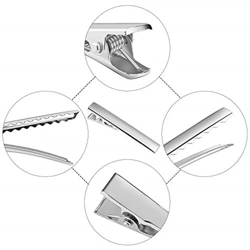 20-50PCS 헤어 악어 클립 금속 단일 프롱 오리 빌 헤어 클립 헤어 액세서리에 대 한 치아 컬 클립과 플랫 탑 DIY