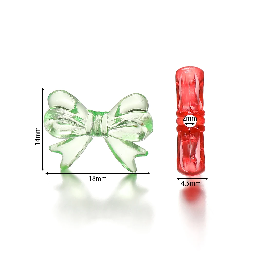 30 개/몫 14x18mm Bowknot 투명 활 스페이서 비즈 귀걸이 목걸이에 대한 매력 펜던트 만들기 보석 액세서리 만들기