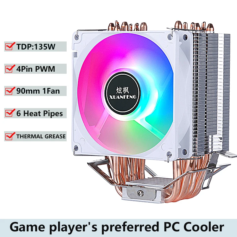 PC 공냉식 라디에이터 CPU 냉각 팬 2/4/6 히트 파이프 쿨러 LGA2011 x79 x99 E5 2066 2099 115x 1200 1700 i5 i7 AMD 설치 title=PC 공냉식 라디에이터 CPU 냉각 팬 2/4/6 히트 파이프 쿨러 LGA2011 x79 x99 E5 2066 2099 115x 1200 1700 i5 i7 AMD 설치 