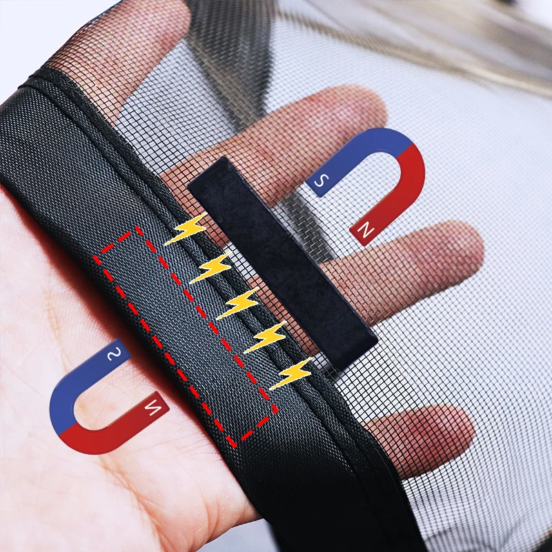 마그네틱 도어 스크린 사용자 정의 크기 모기장 커튼 플라이 곤충 자동 폐쇄 보이지 않는 메쉬 주방 실내 거실