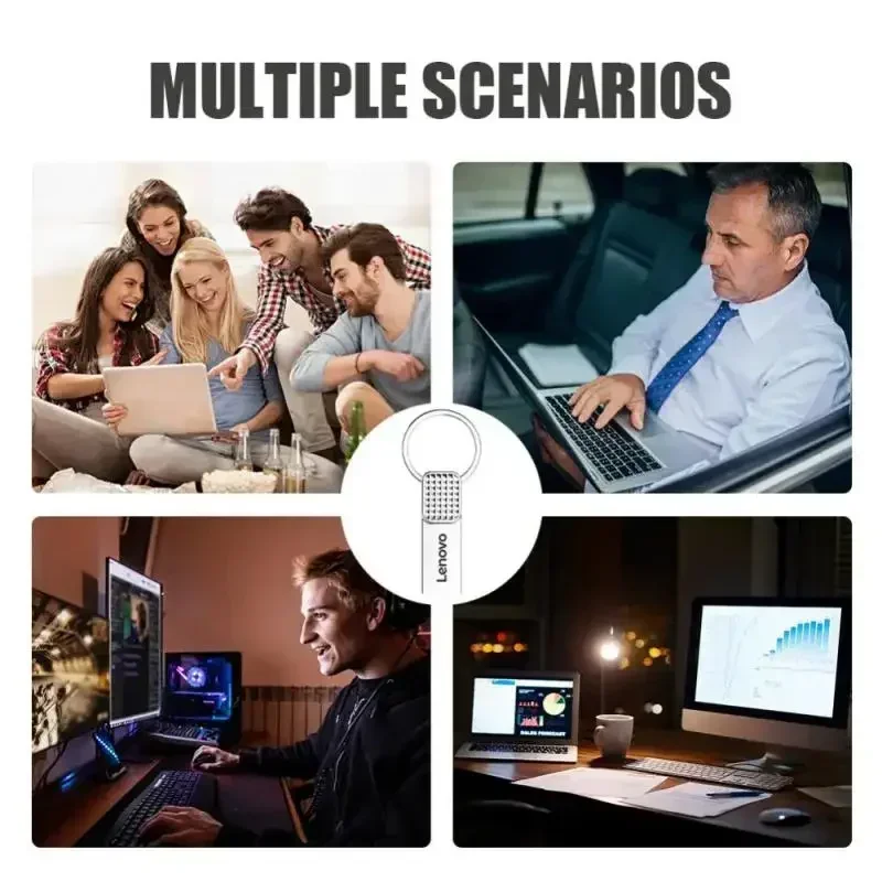 레노버 USB 플래시 드라이브 금속 USB 3.0 펜 드라이브 키, C타입 고속 펜 드라이브, 휴대폰용 미니 플래시 드라이브, 2TB, 512GB, 1TB, 128GB