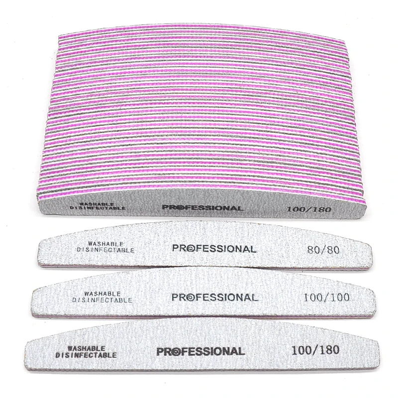 5/10 Pcs 매니큐어 용 전문 네일 파일 그레이 보트 손톱 폴란드어 파일 80 100 180 240 에머리 보드 강력한 사포 손톱 파일