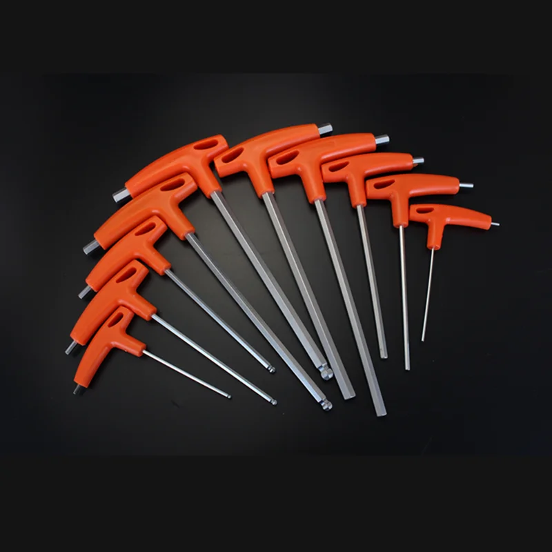 2/2.5/3/4/5/6/8/10mm 플랫/볼 헤드 육각 키 알렌 렌치 수공구 T-핸들 육각 키 렌치 볼 엔드 알렌 육각 키 렌치 스패너