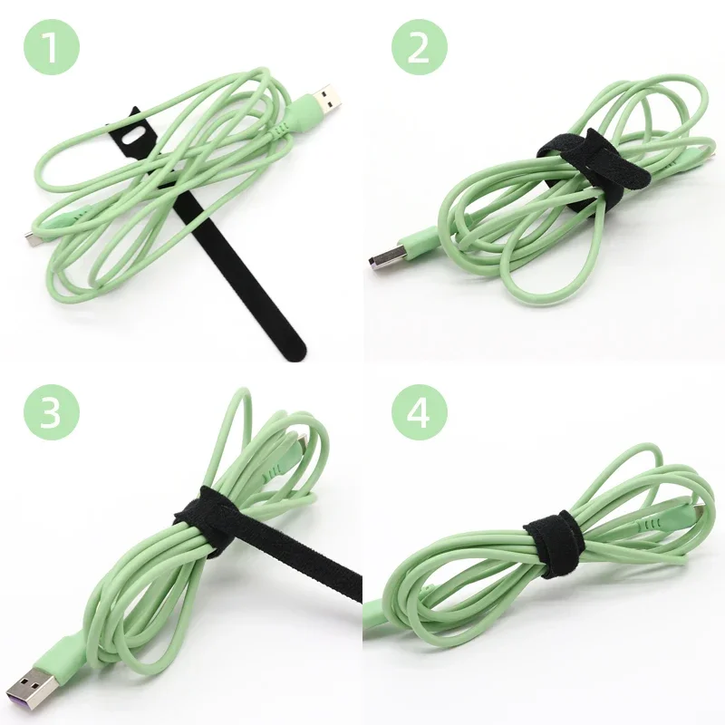 분리형 케이블 타이 와이어 정리함 블랙 나일론 후크 루프 스트랩 랩 지퍼 번들 붕대 타이 플라스틱 고정, 15 cm, 20 cm, 25 cm, 30cm