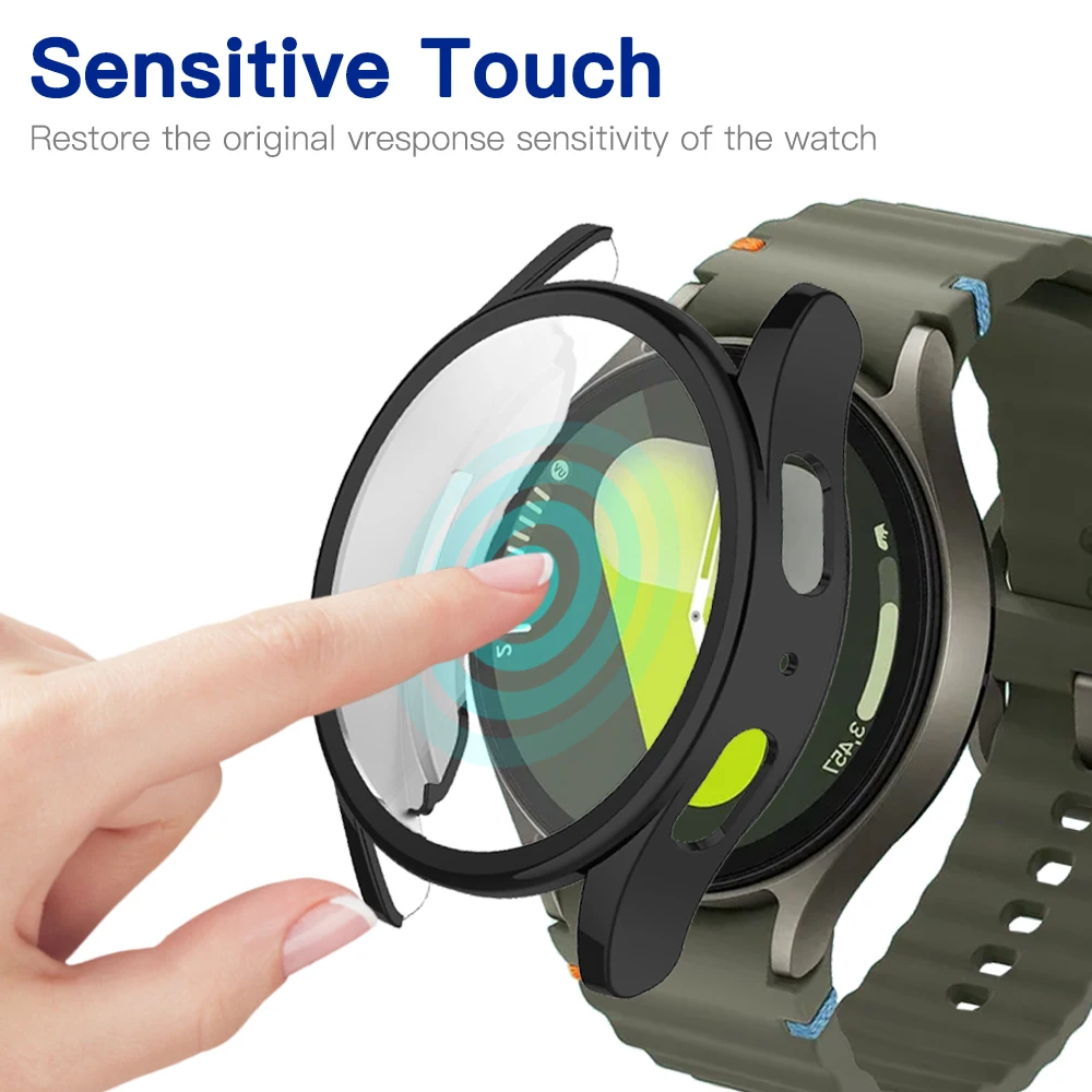 삼성 갤럭시 워치 7 용 케이스, 풀 커버리지 범퍼, 소프트 TPU 보호 케이스 커버, 갤럭시 워치 7 액세서리, 44mm, 40mm