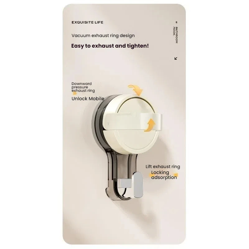 강력한 진공 파워 흡입 후크, 흔적 없는 무 드릴링 접착 후크, 가정 욕실 주방 문짝, 등 및 변기 영역