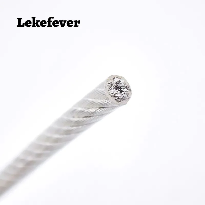 유연한 부드러운 투명 케이블 조명 커튼 코드 서스펜션 로프, PVC 코팅, 5/10 계량기 철사 로프, 1/2/3/4/5/6mm