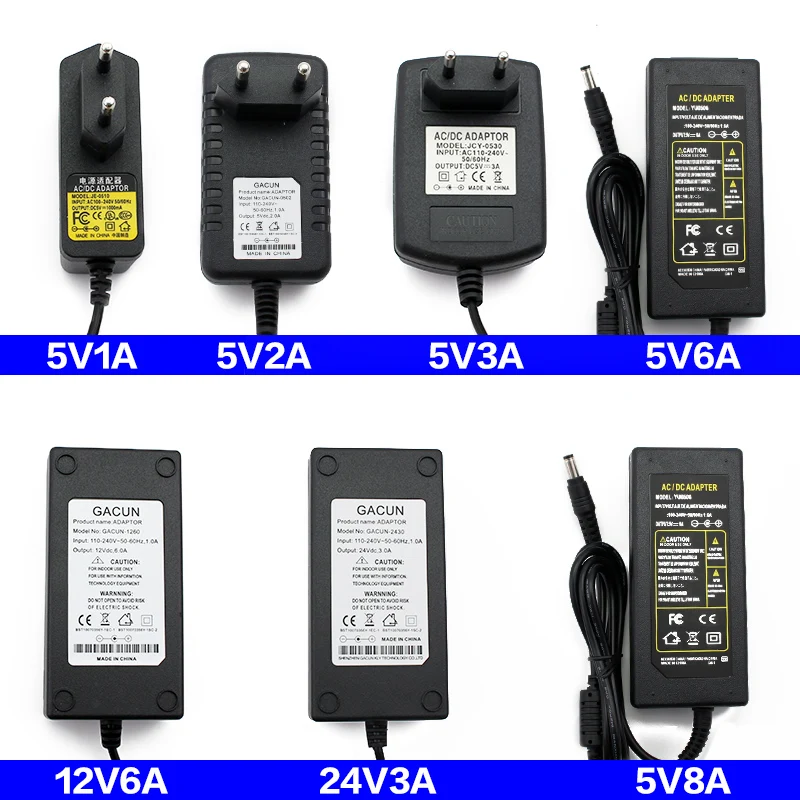 12V DC 전원 공급 장치 12V 5V 6V 8V 9V 10V 13V 14V 15V 24V 1A 2A 3A 5A 6A 8A 변압기 AC 220V ~ 12V AC 전원 어댑터 LED 드라이버