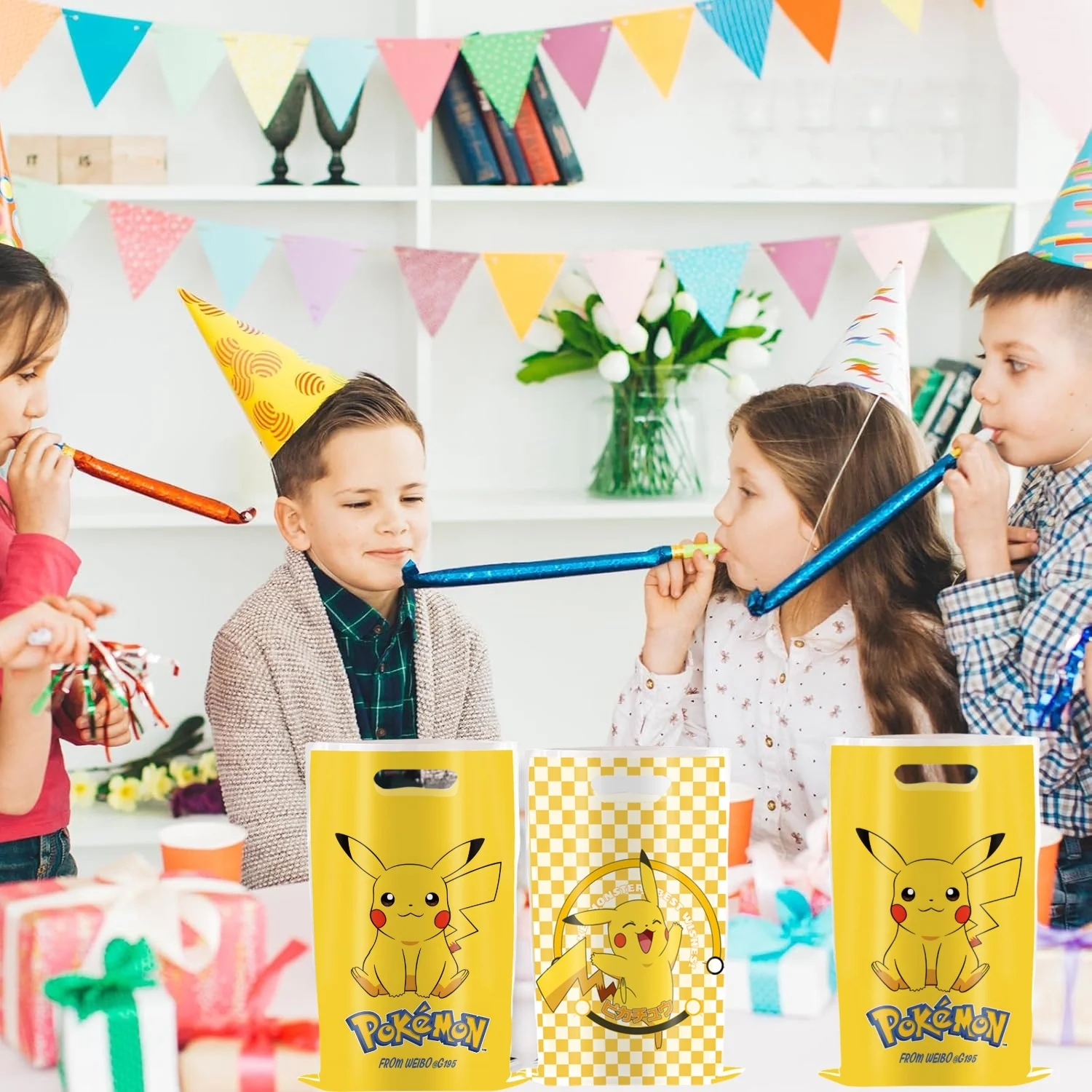 포켓몬 테마 생일 선물 가방 포켓몬 피규어 피카추 캔디 가방 포장 포켓몬 공짜 파티 호의 어린이 장난감 용품