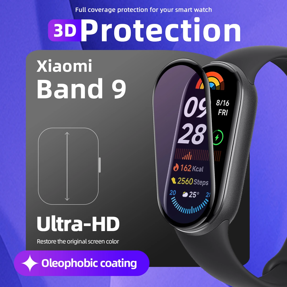 Xiaomi Mi Band 9용 화면 보호기, TPU 풀 커버리지 긁힘 방지 HD 보호 필름, Miband 9용 액세서리(유리 아님) title=Xiaomi Mi Band 9용 화면 보호기, TPU 풀 커버리지 긁힘 방지 HD 보호 필름, Miband 9용 액세서리(유리 아님)
