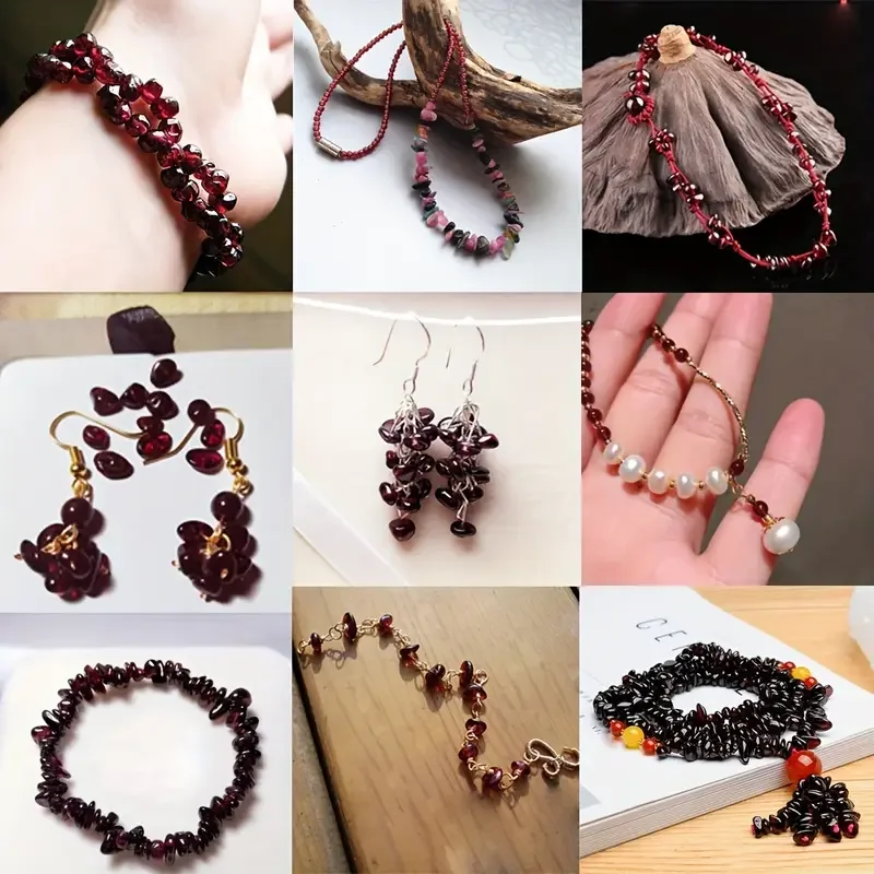 3-8mm 자연 불규칙한 붉은 가닛 스톤 비즈 자갈 칩 보석에 대한 느슨한 스페이서 비즈 DIY 귀걸이 목걸이 액세서리 만들기