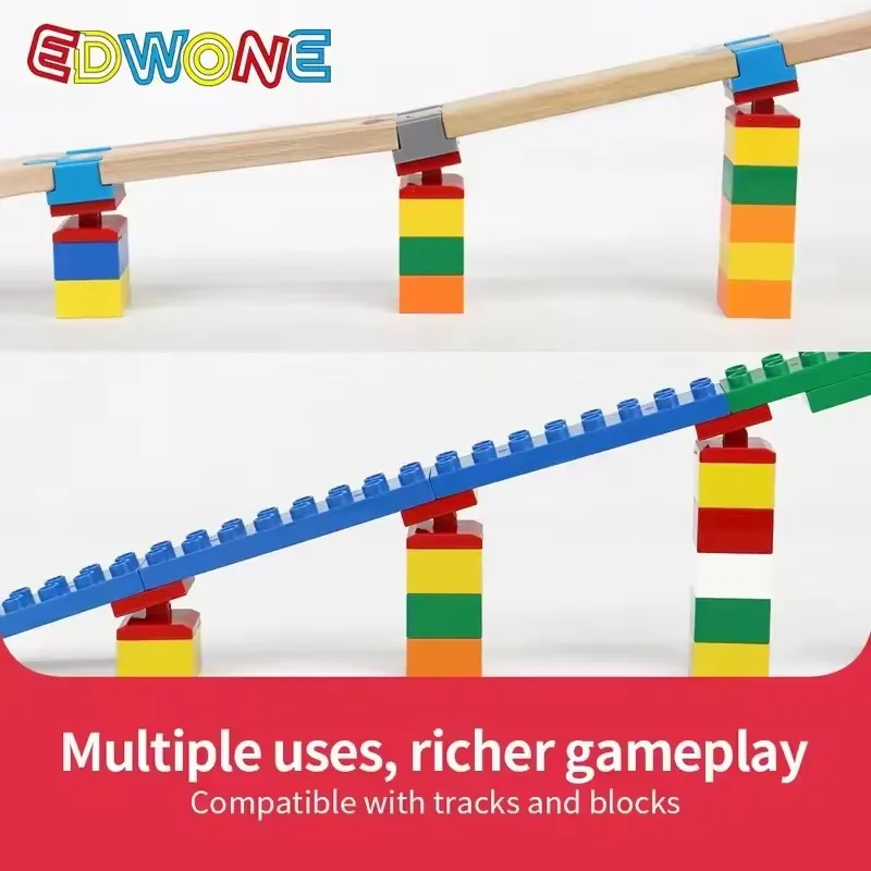 5/10pcs 범용 나무 트랙 커넥터 액세서리 빅 사이즈 블록 회전식 연결 어댑터 브랜드 기차 트랙에 적합