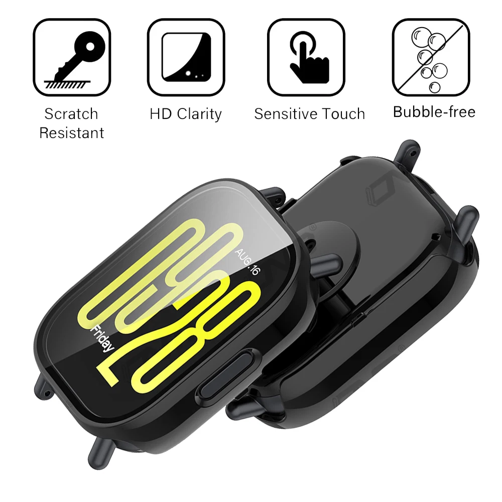 Redmi Watch 5 용 케이스, 액티브 라이트 강화 유리 스크린 보호대 및 하드 PC 보호 범퍼, Redmi Watch 5 커버 액세서리