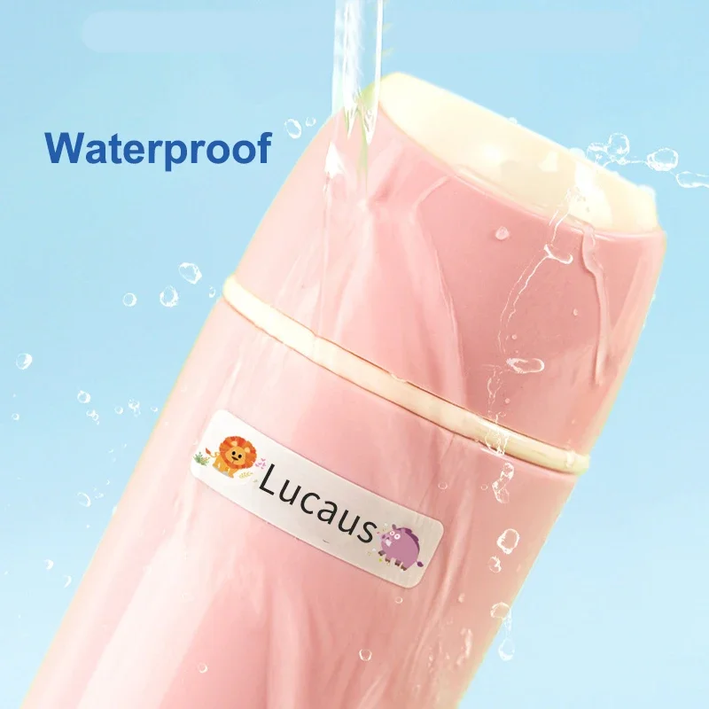 사용자 정의 이름 태그 스티커 어린이를위한 방수 맞춤 라벨 병 학교 사무실 문구 다양한 모양과 색상