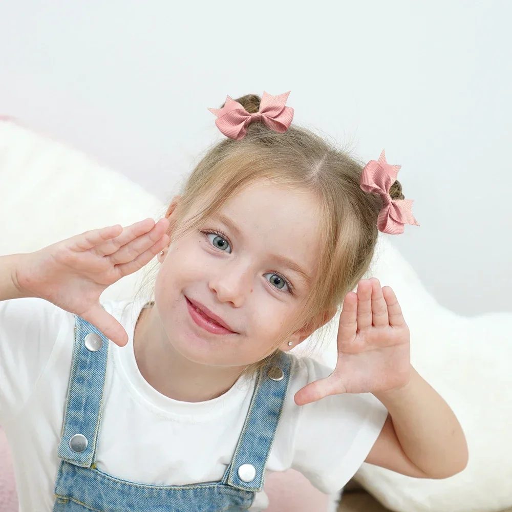 10Pcs 활 탄성 머리 고무 밴드 헤어 넥타이 리본 피그 테일 Grosgrain 헤어 액세서리 소녀 어린이를위한 아기 선물 밴드