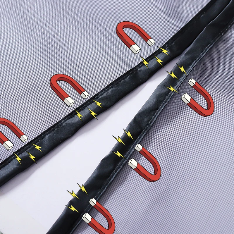 마그네틱 도어 스크린 사용자 정의 크기 모기장 커튼 플라이 곤충 자동 폐쇄 보이지 않는 메쉬 주방 실내 거실