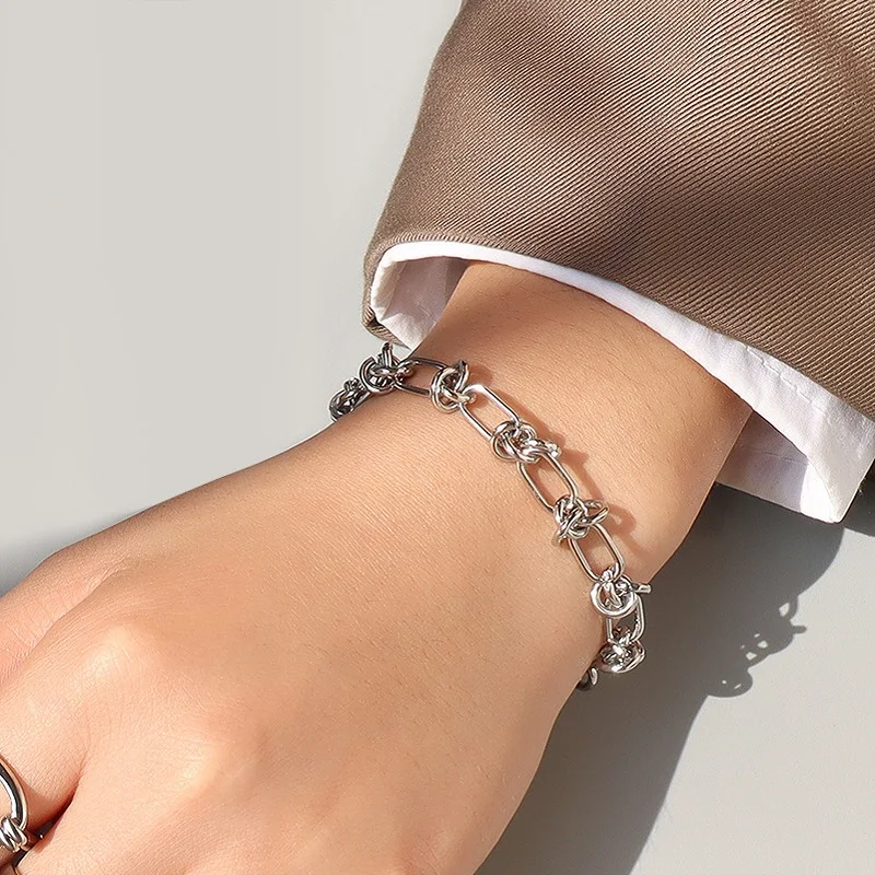 남성 여성을위한 316L 스테인레스 스틸 쿠바 체인 팔찌 피가로 빈티지 금속 바이킹 Kpop Pulseras Emo 귀여운 럭셔리 보석 선물