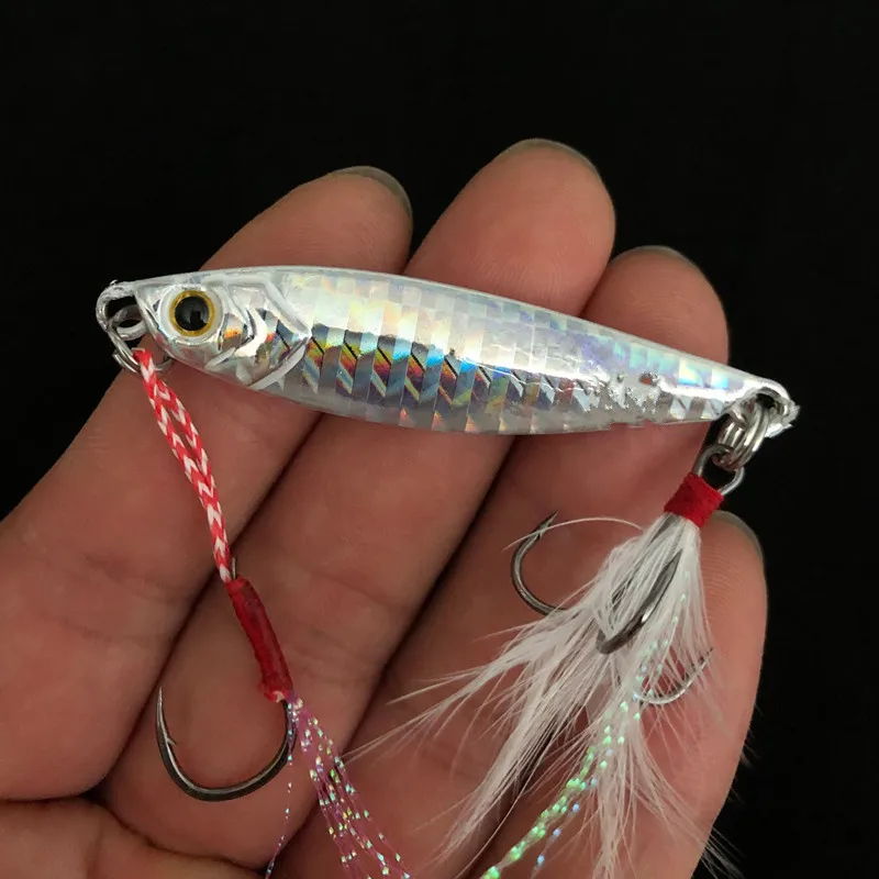 쇼어 캐스트 낚시 미끼 느린 흔들리는 지그베이트 7g/10g/15g/20g/25g/30g/40g/60g 지그 인공 금속 미끼 미끼 1개 판매