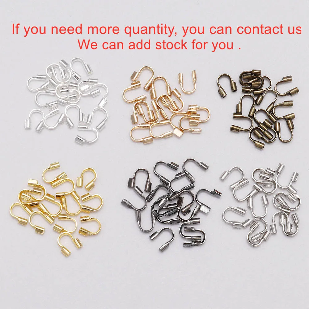 30-100pcs 4.5x4mm 와이어 프로텍터 와이어 가드 가디언 프로텍터 루프 U 모양 액세서리 보석 만들기위한 걸쇠 커넥터