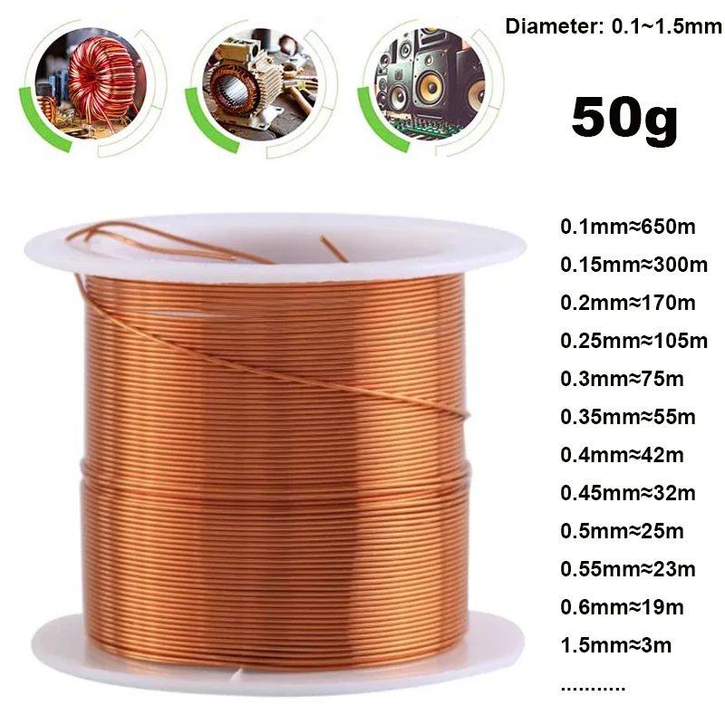1-3롤 50g 구리 와이어 0.1~1.5mm 케이블 구리 와이어 자석 와이어 구리 래커 와이어 에나멜 구리 권선 와이어 title=1-3롤 50g 구리 와이어 0.1~1.5mm 케이블 구리 와이어 자석 와이어 구리 래커 와이어 에나멜 구리 권선 와이어 