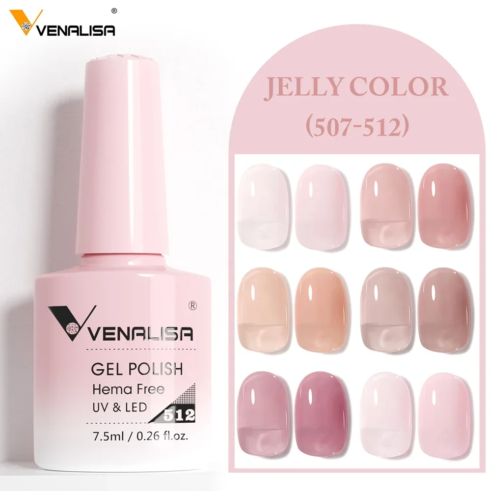 Venalisa VIP5 HEMA FREE 젤리 핑크 누드 컬렉션 네일 젤 폴리쉬 글리터 화려한 UV LED 젤 바니시 네일 매니큐어