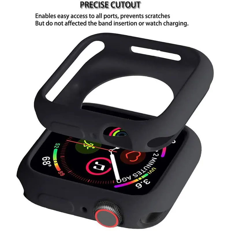 애플워치 시리즈용 소프트 실리콘 케이스, 스마트워치 보호 쉘 커버, 아이워치 9, 45mm, 41mm, 42mm, 38mm, 40mm, 44mm