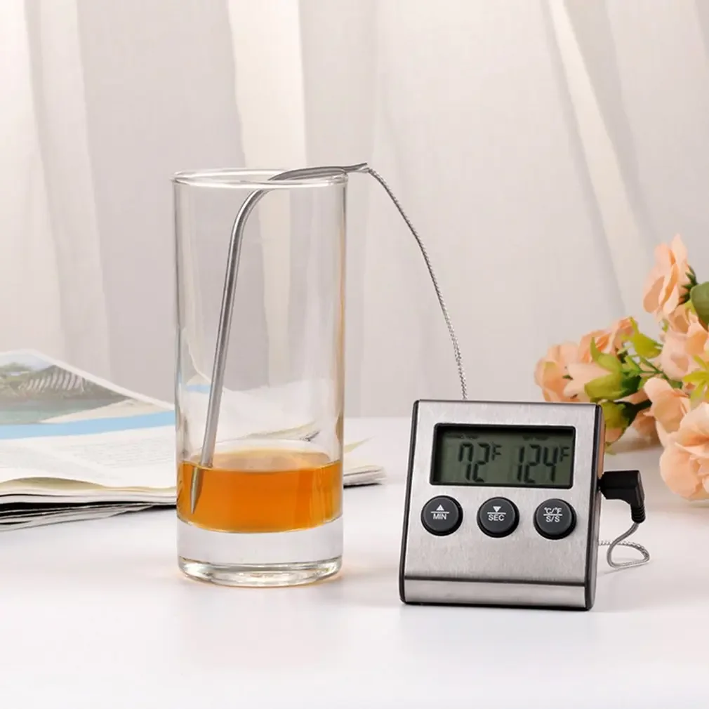 Tp700 디지털 원격 무선 식품 주방 오븐 온도계 프로브 바베큐 그릴 오븐 고기 타이머 온도 수동으로 설정