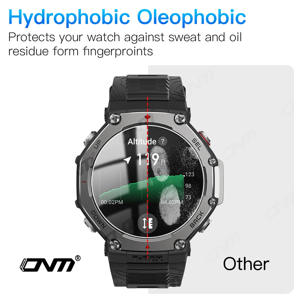 Amazfit T-Rex 3 스크린 보호대 강화 유리 스크래치 방지 필름, 9H 경도, Amazfit Trex 3 액세서리