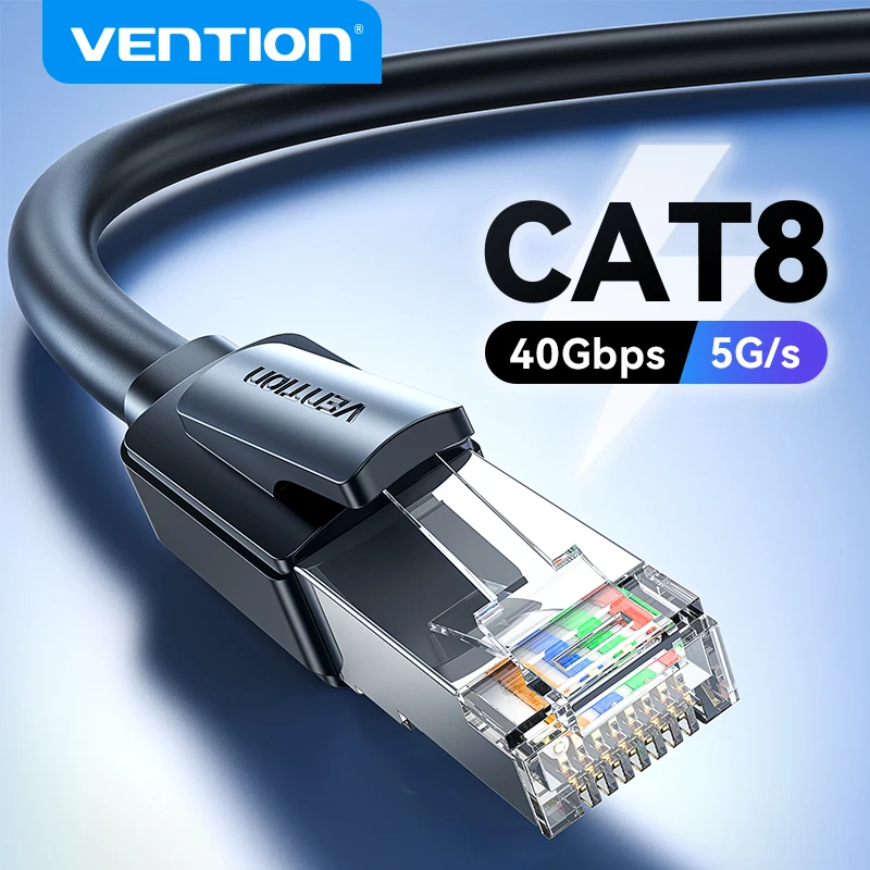 Vention CAT8 이더넷 케이블 40Gbps 2000MHz CAT 8 네트워킹 PC 노트북 용 고속 인터넷 Lan 코드 PS5 4 라우터 RJ45 케이블 title=Vention CAT8 이더넷 케이블 40Gbps 2000MHz CAT 8 네트워킹 PC 노트북 용 고속 인터넷 Lan 코드 PS5 4 라우터 RJ45 케이블 