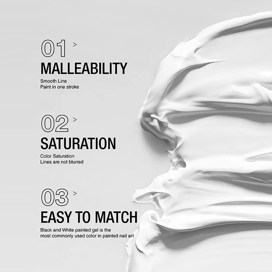 CHUNSHU 5ML 블랙 화이트 네일 페인팅 젤 반고체 UV LED 4 in 1 네일 아트 드로잉 젤 전문 스탬핑 젤 오래 지속되는