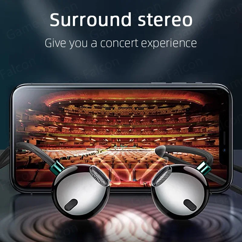 USB 유형 C 헤드폰 HiFi 베이스 스테레오 볼륨 조절 마이크 Galaxy S24 S23 S22 S21 Ultra iPhone 15 Pro Max 용 3.5mm 유선 이어버드