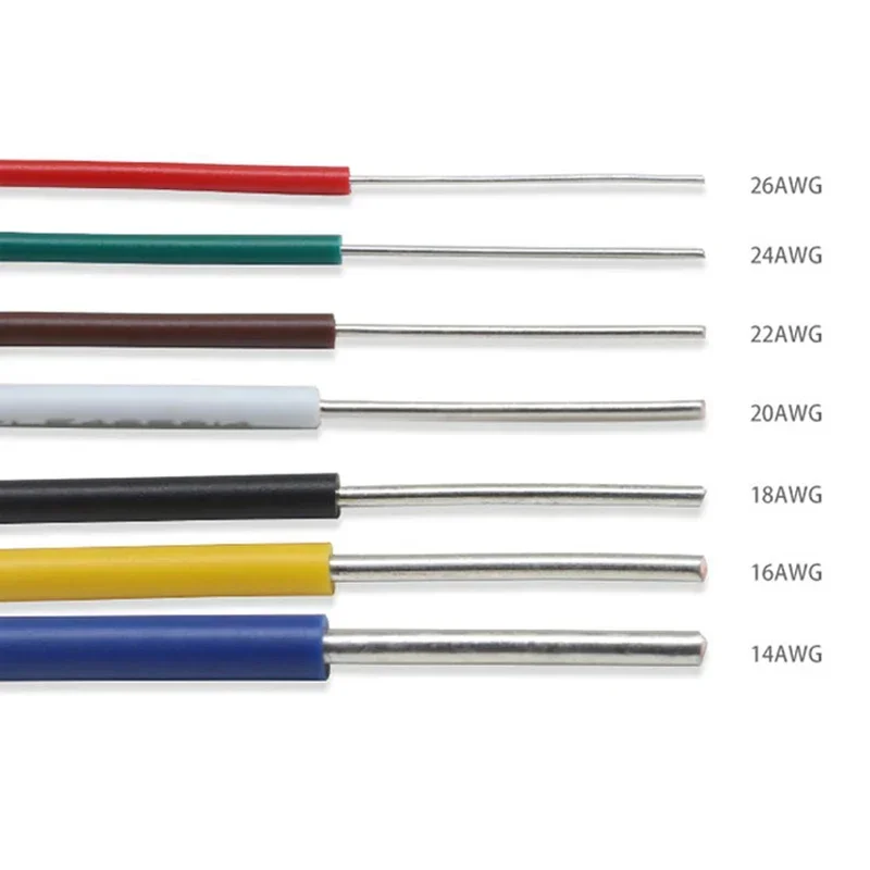5/10/20M UL1007 PVC 주석 도금 구리 단일 코어 와이어 케이블 라인 14/16/18/20/22/24/26 AWG 검정/흰색/빨간색/노란색/녹색/파란색/주황색