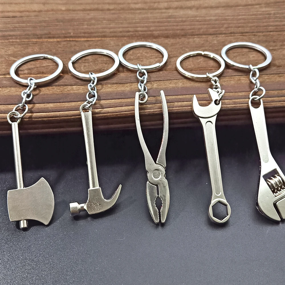척 놀이 세트 미니 건설 멀티 DIY 장난감 작은 도구 금속 키 체인 크리 에이 티브 놀이 선물 자동차 열쇠 고리에 대한 모듬 디자인