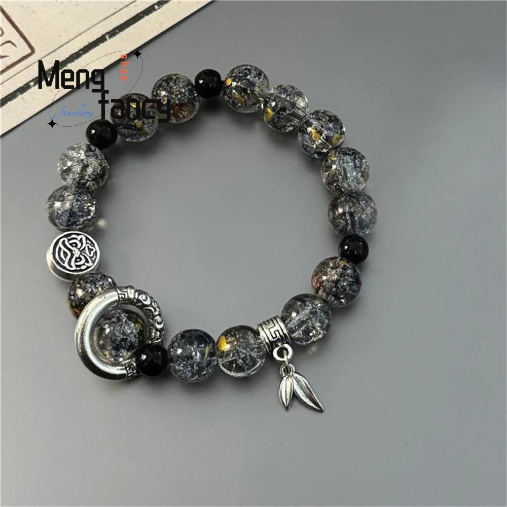 자연 고대 스타일 컬러 유약 금이 간 얼음 실행 반지 페르시 팔찌 절묘한 고급 커플 럭셔리 패션 쥬얼리