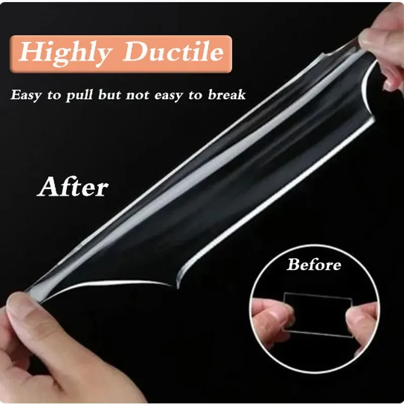 슈퍼 강한 나노 양면 테이프 투명 재사용 가능한 방수 접착 테이프 청소 가능한 홈 주방 욕실 끈적 50mm