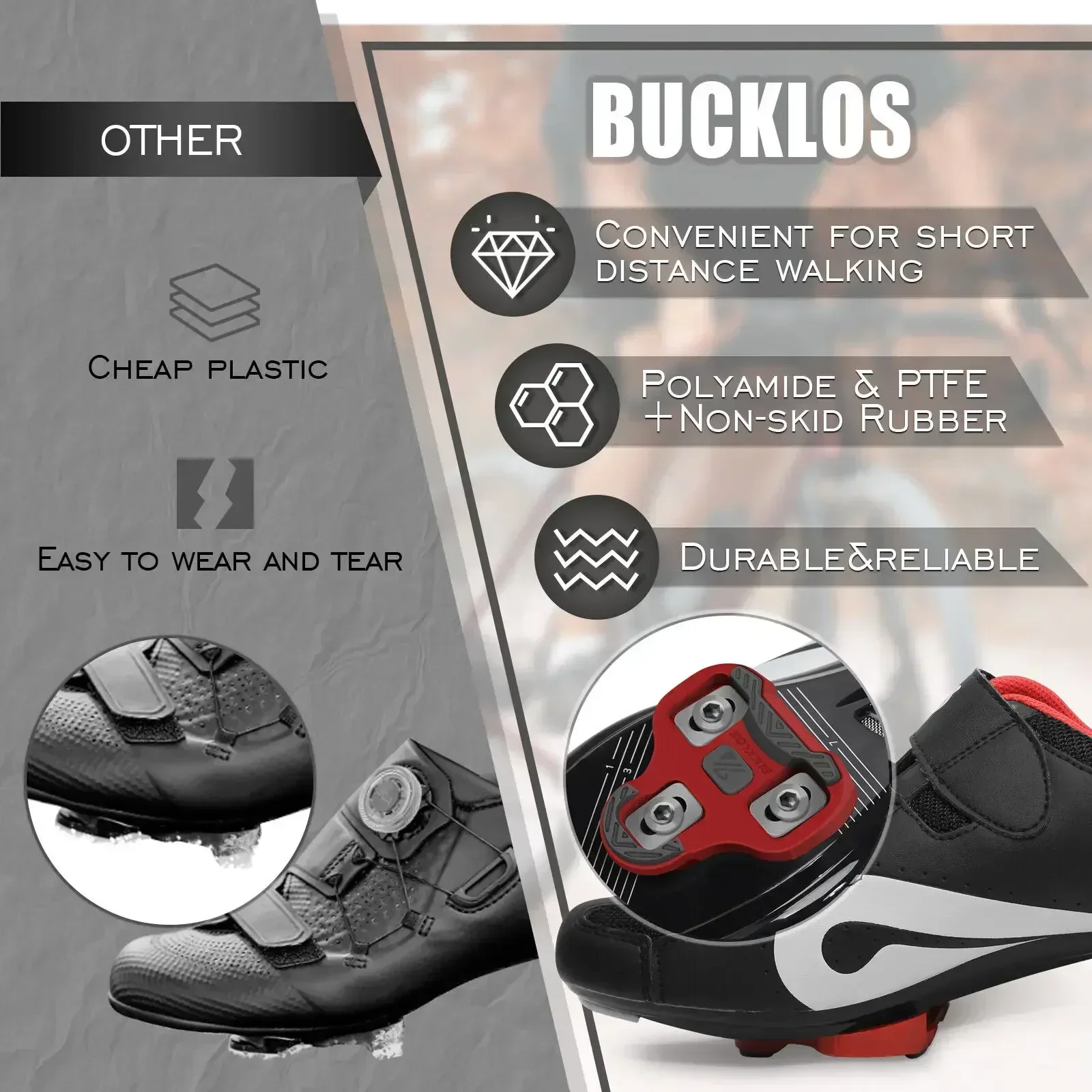 LOOK Keo Cleats 용 BUCKLOS 플로트로드 사이클링 신발 Look Keo 자전거 용 페달 클리트 자동 잠금 페달 플레이트 4.5/9 학위 1/2pc