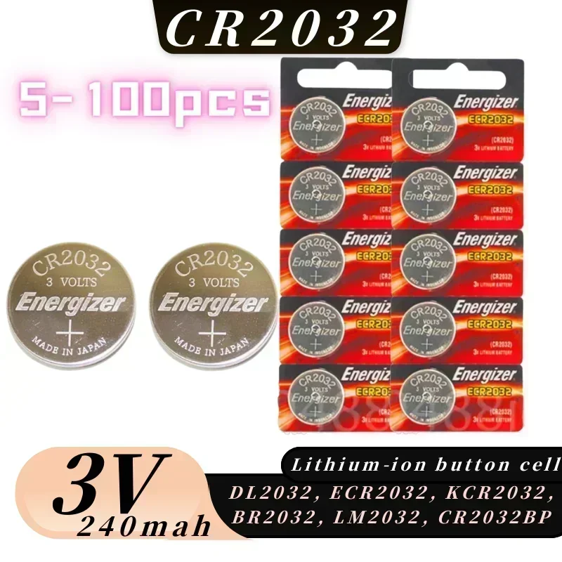 새로운 5-100pcs CR2032 cr 2032 DL2032 BR2032 5004LC 배터리 3V 리튬 배터리 버튼 셀 자동차 키 시계, 장난감, 시계 배터리