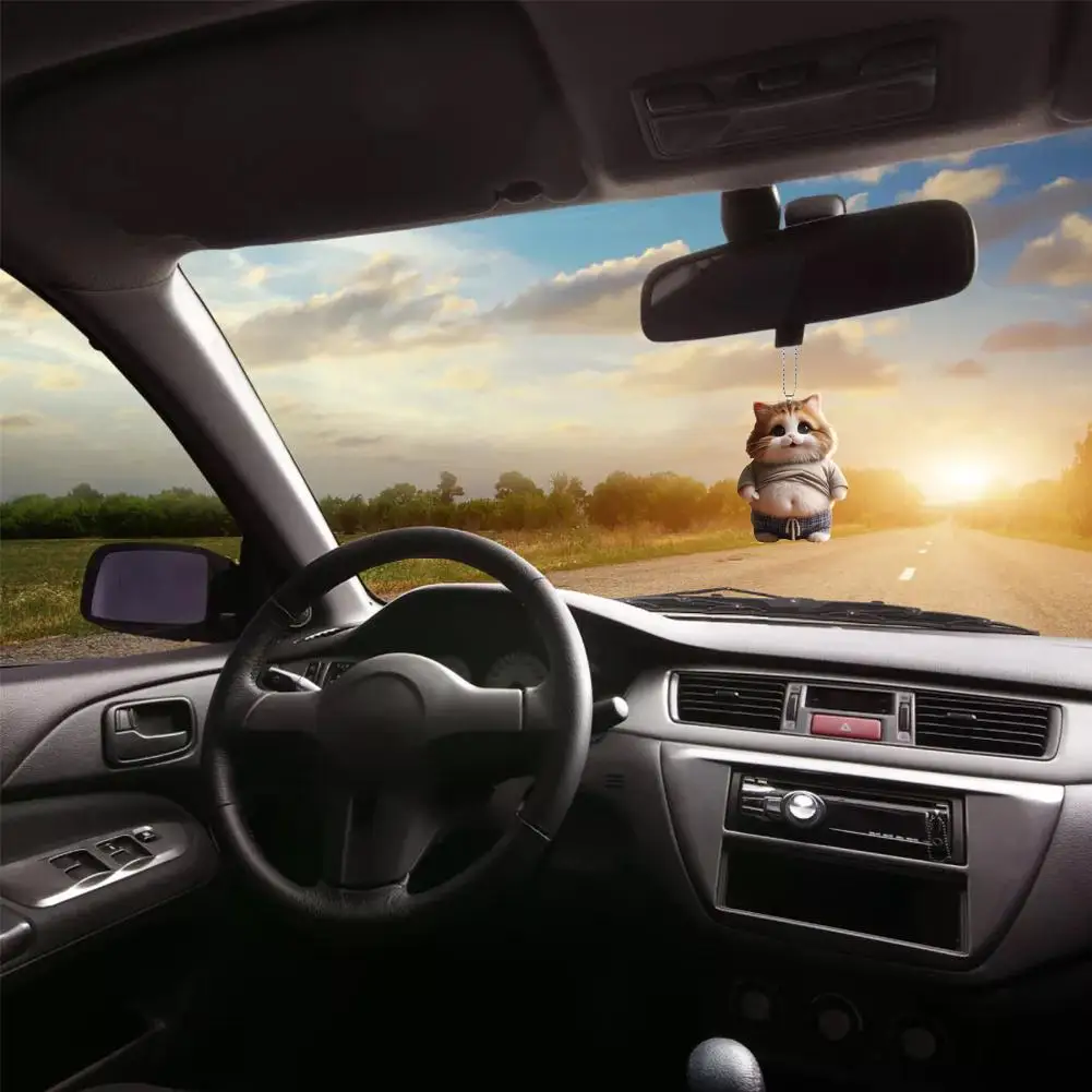2D 자동차 귀여운 고양이 모양의 펜던트 현실적인 동물 백미러 자동차 Schoolbag 장식 액세서리 인테리어 거울 교수형 키 체인 A2H4 title=2D 자동차 귀여운 고양이 모양의 펜던트 현실적인 동물 백미러 자동차 Schoolbag 장식 액세서리 인테리어 거울 교수형 키 체인 A2H4