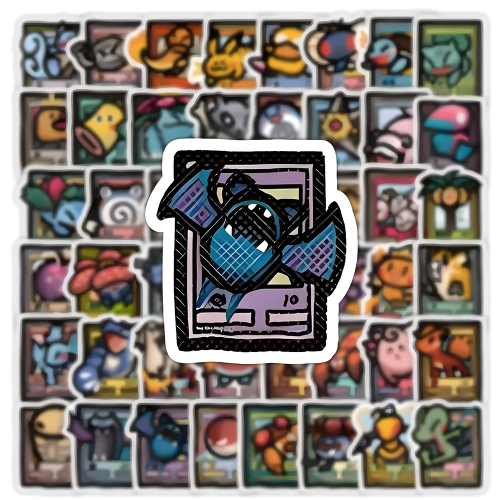 10/30/50/103pcs 픽셀 스타일 애니메이션 포켓몬 스티커 피카추 만화 데칼 DIY 가방 편지지 어린이를위한 방수 스티커