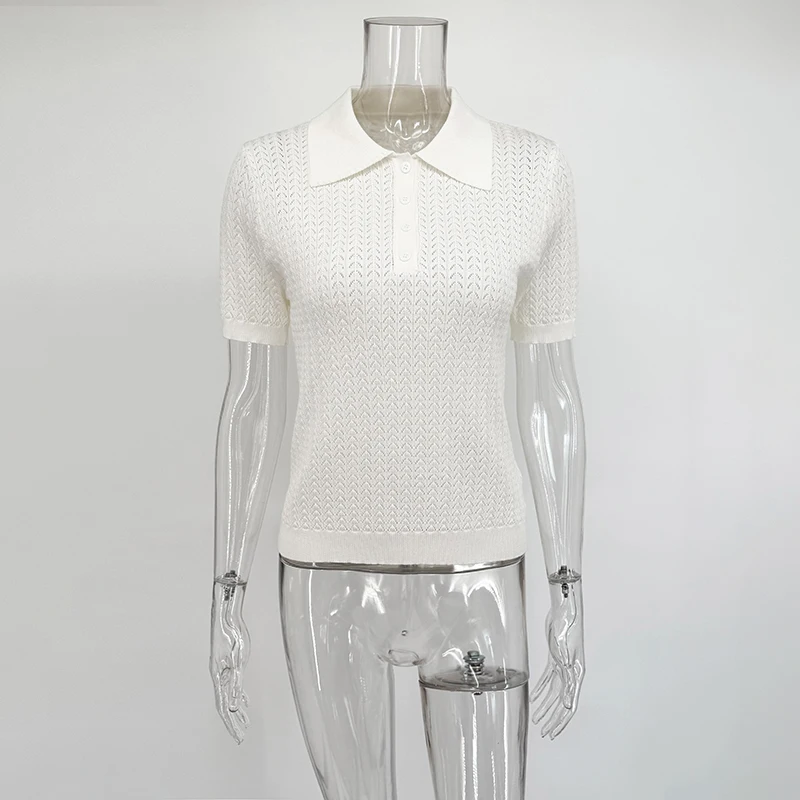 Tornova 짧은 소매 니트 T 셔츠 여성 여름 캐주얼 느슨한 옷깃 솔리드 인 핫 탑 풀오버 여성 스웨터 T 셔츠 Outwear