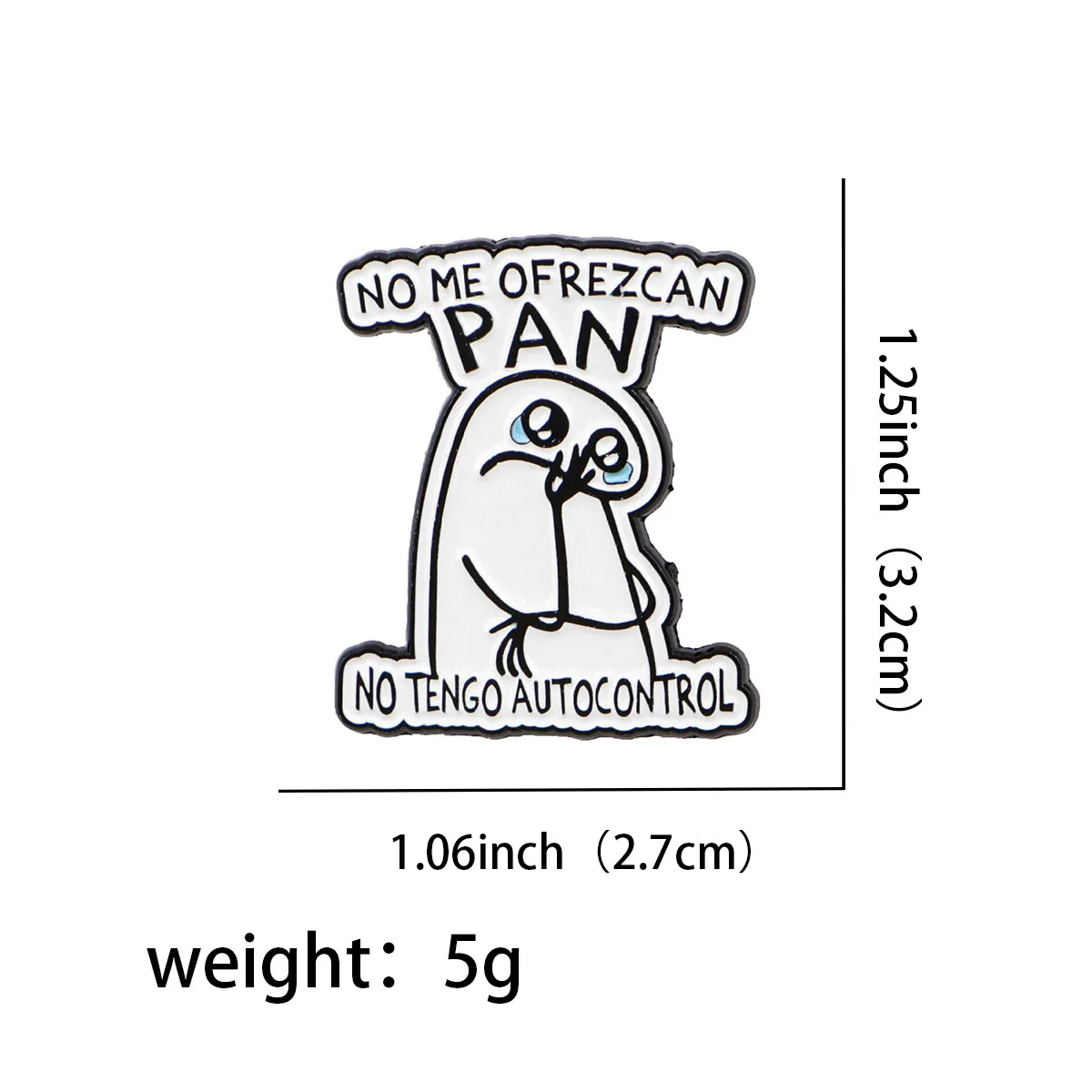 재미 있은 스페인어 따옴표 에나멜 핀 슬픈 캐릭터 브로치 소나무 옷깃 핀 배지 의류 액세서리 패션 쥬얼리 친구 선물