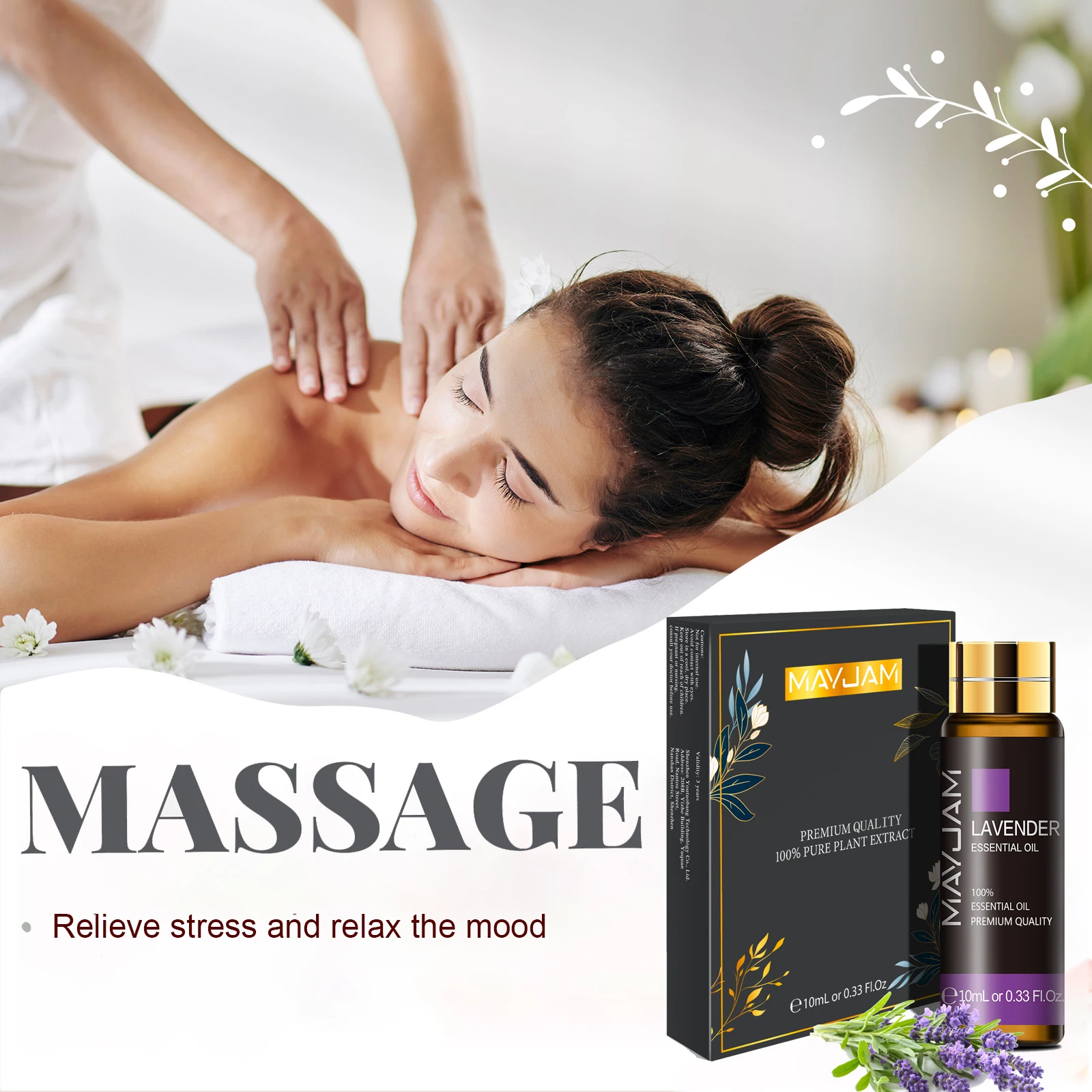 퓨어 플랜트 가습기 에센셜 오일 10ml, 민트 라벤더 티 트리 로즈 바닐라 샌달우드 재스민 퓨어 네이처 오일