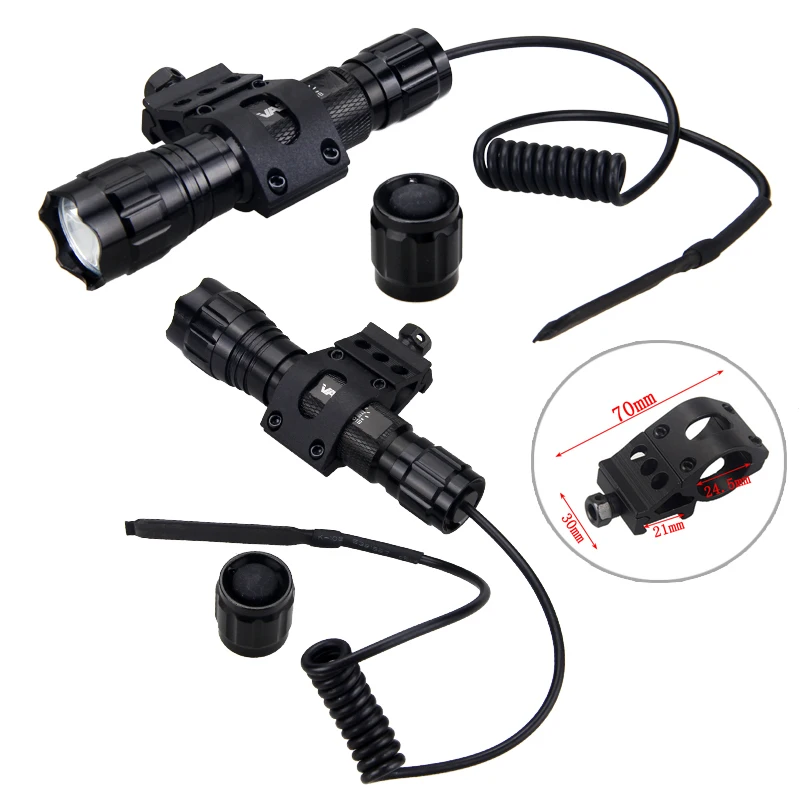 5000lm Led 흰색 전술 사냥 손전등 무기 총 라이트 + 소총 범위 Airsoft 마운트 + 스위치 + 18650 + USB 충전기 + 상자