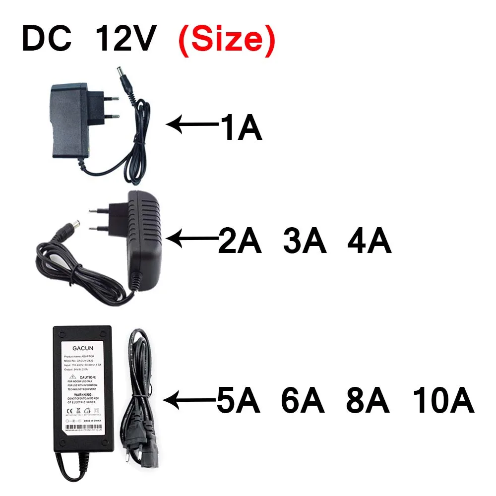 스위칭 전원 공급 장치 조명 변압기 AC 110V ~ 220V ~ DC 5V 12V 24V LED 전원 어댑터 1A 2A 3A 4A 5A 6A 8A 10A 카메라 용