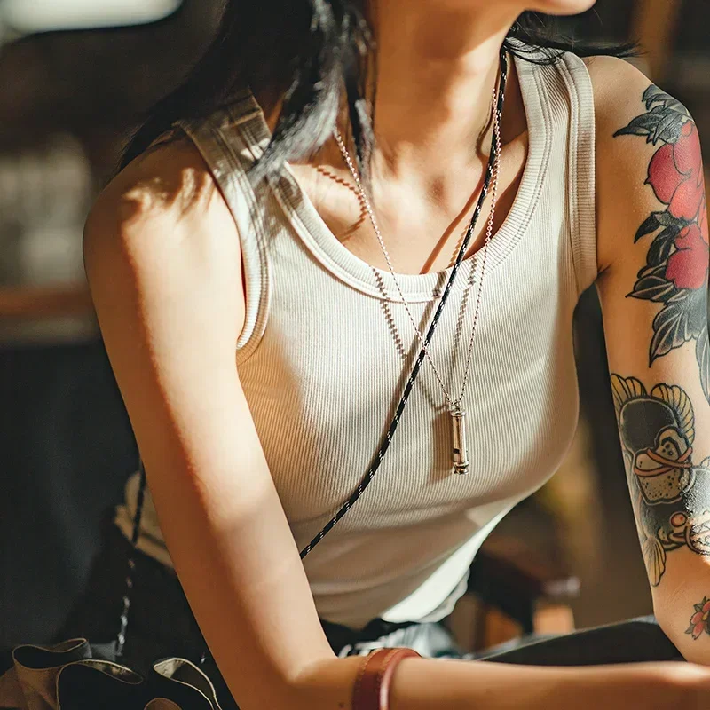 Maden 여름 슬리브리스 니트 탱크톱 여성 단색 캐주얼 스포츠 조끼 슬림핏 여성용 외출용 상의